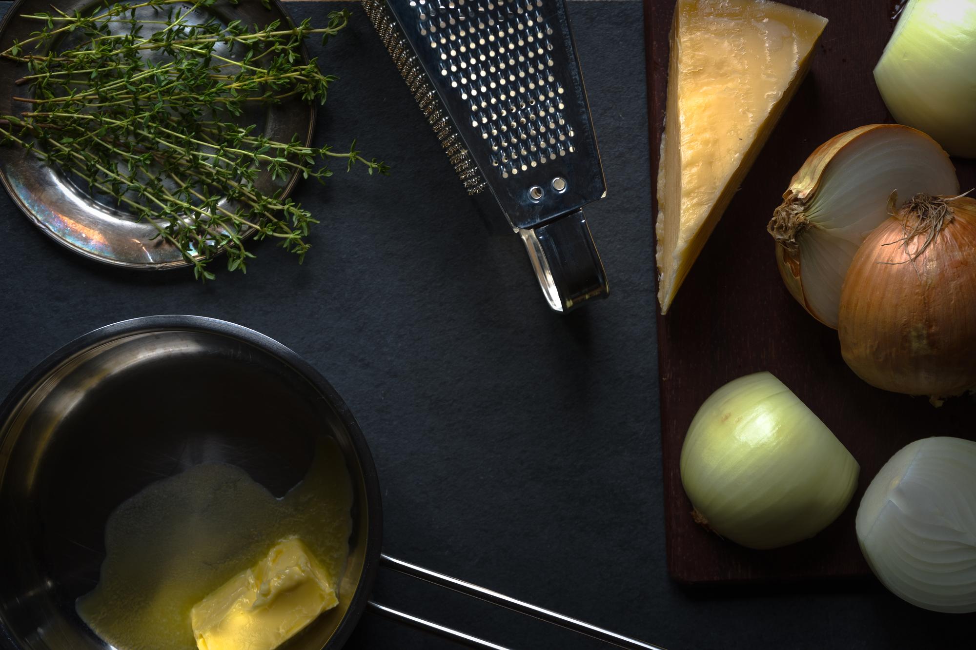 Close-up of seasoning and tools